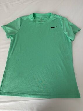 Nike Mint Green Short Sleeve Performance Tee with Black Swoosh
